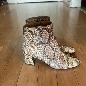 Snake print booties